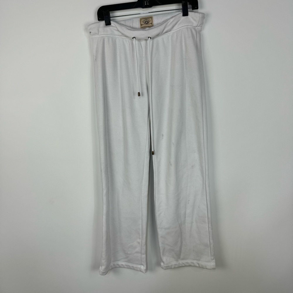 Ugg White Straight Leg Sweats Sweatpants Loungewear Comfy